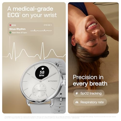Withings ScanWatch 2 Hybrid Smartwatch – Heart Rate, ECG, Sleep & Fitness Tracker with 30-Day Battery
