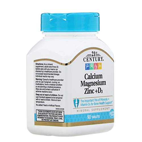 21st Century Cal Mag Zinc D3 Supplement - Bone & Immune Health (90 Tablets)