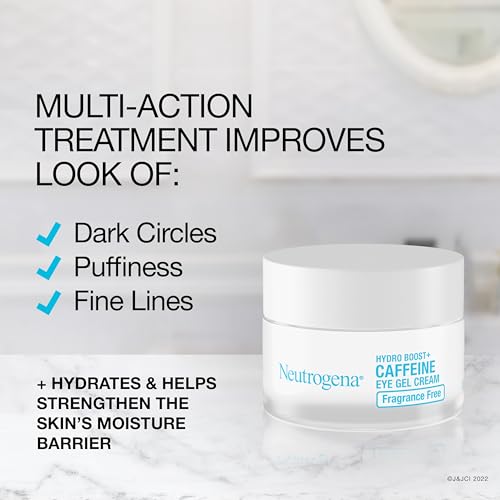 Neutrogena Hydro Boost Eye Cream, Dark Circle & Puffiness Relief, Caffeine & Peptides, Fragrance Free, 0.5 oz