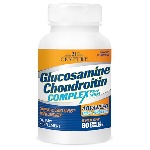 21st Century Glucosamine Chondroitin Complex Plus MSM 80 Tablets - Triple Strength Joint Support