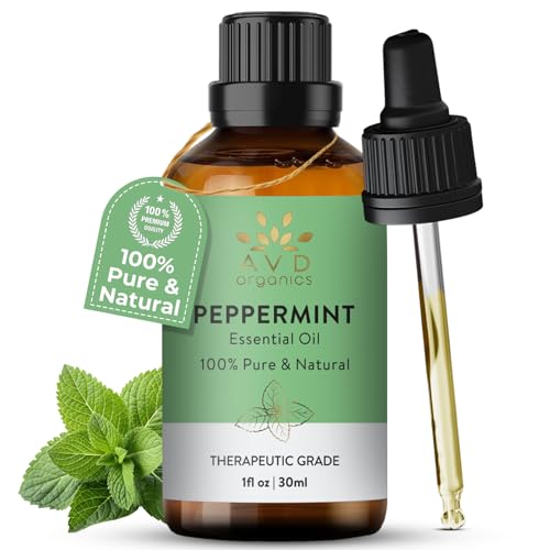 AVD ORGANICS 100% Pure Peppermint Essential Oil (30ml) for Aromatherapy & Focus