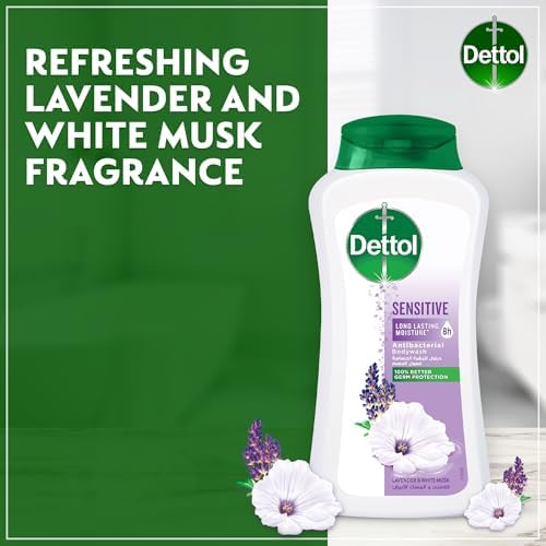Dettol Sensitive Shower Gel & Body Wash (2 Pack) - Lavender & White Musk