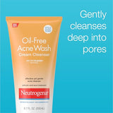 Neutrogena Oil-Free Acne Face Wash Cream Cleanser with 2% Salicylic Acid - Daily Treatment for Acne-Prone Skin - 6.7 fl. oz