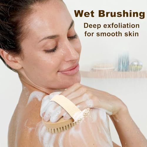 Luxurious Natural Bristle Bath Brush - Deep Exfoliating & Circulation Enhancer