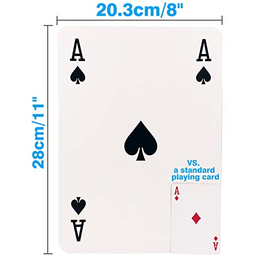 Yuanhe Jumbo Giant Playing Cards – 8X11 Inch Oversized Deck for Kids, Adults & Casino Party Decorations