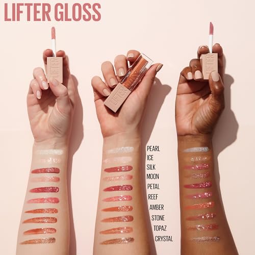 Maybelline New York Lifter Gloss - Hydrating Lip Gloss with Hyaluronic Acid - Shade 002 Ice