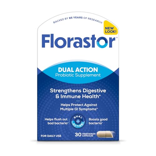 Florastor Probiotics for Digestive & Immune Health - 30 Capsules - Unique Strain Saccharomyces boulardii