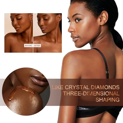 Shimmer Body Oil & Luminizer - Gold Brown Liquid Highlighter Makeup for All Skin Types