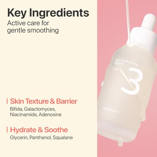 numbuzin No.3 Skin Softening Serum – Pore Care for Smooth, Radiant Texture with Bifida, Galactomyces & Niacinamide | Korean Skincare for Face | 50ml