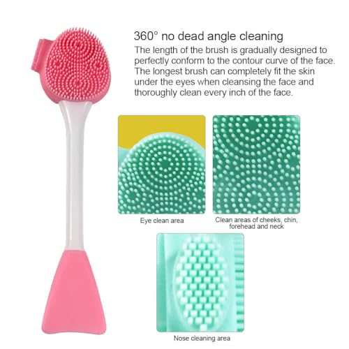 2PCS Silicone Facial Cleanser Tool - Double-Sided Massage & Soft Bristle Cleaning