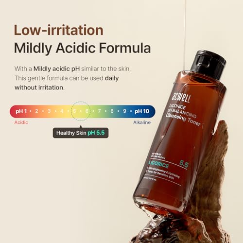 ACWELL Licorice pH Balancing Korean Toner - Alcohol-Free Hydrating Facial Astringent - 10.14 fl.oz.