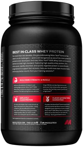 MuscleTech Nitro-Tech 100% Whey Gold Protein Powder - Double Rich Chocolate - 910g