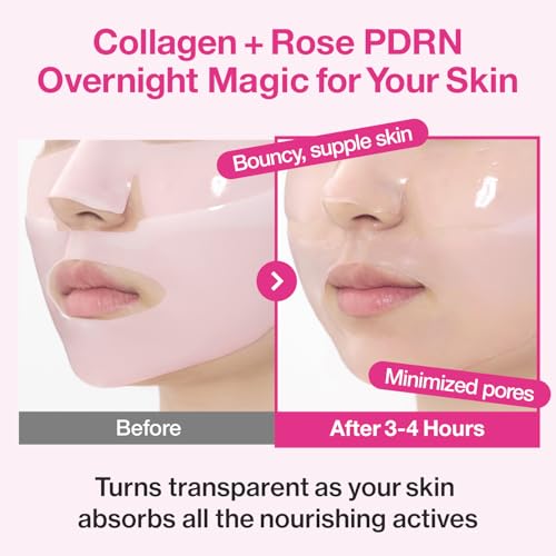 numbuzin No.2 Rose PDRN Overnight Collagen Face Mask – Firming & Hydrating Korean Mask for Elasticity & Minimized Pores (Pack of 4)