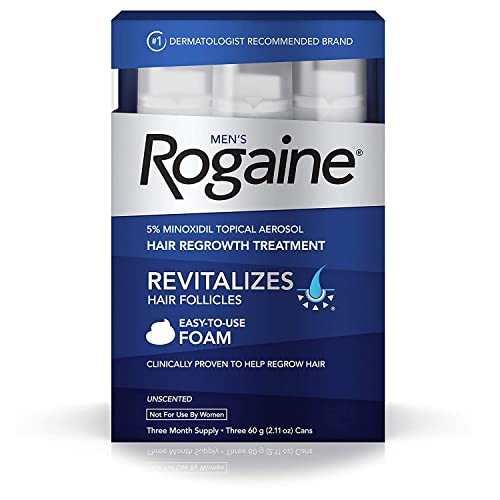 Rogaine Men’s Hair Regrowth Treatment – Triple Pack (3x 2.11oz Minoxidil Solution)