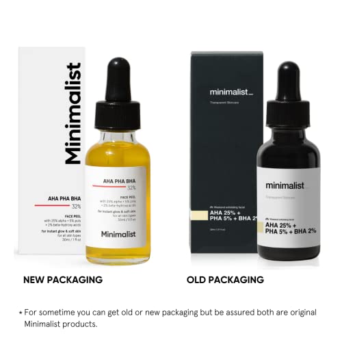Minimalist AHA 25% + PHA 5% + BHA 2% Peeling Solution - Glowing Skin Exfoliant | 30ml