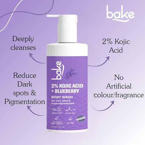 BAKE 2% Kojic Acid Brightening Body Wash with Glycolic Acid & Alpha Arbutin - De-Tan & Pigmentation Removal