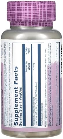 Solaray Ashwagandha - Stress Support & Adaptogen (60 VegCaps)
