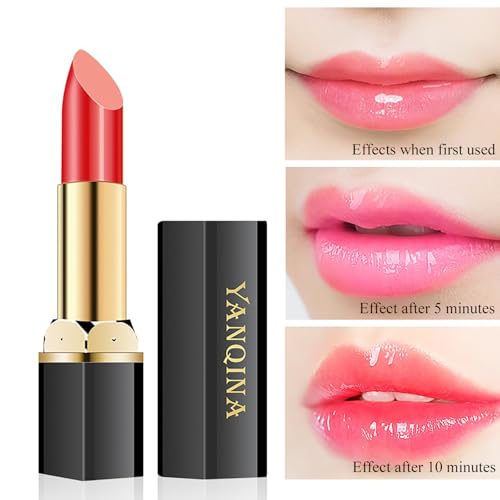 Hydrating Magic Color Changing Lipstick Set - Labiales with Argan Oil and Vitamin E (Red cherry)