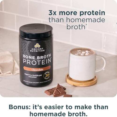 Ancient Nutrition Bone Broth Protein - Chocolate - Supports Joint & Gut Health