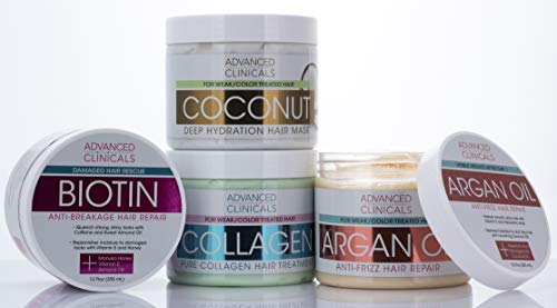 Advanced Clinicals Pure Collagen Hair Treatment Mask: Restore Shine & Strength