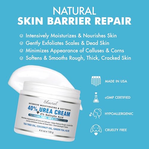 Ebanel Urea Cream 40% with Salicylic Acid 2% for Dry, Cracked Skin