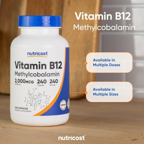 Nutricost Vitamin B12 (Methylcobalamin) 2000mcg - 240 Capsules