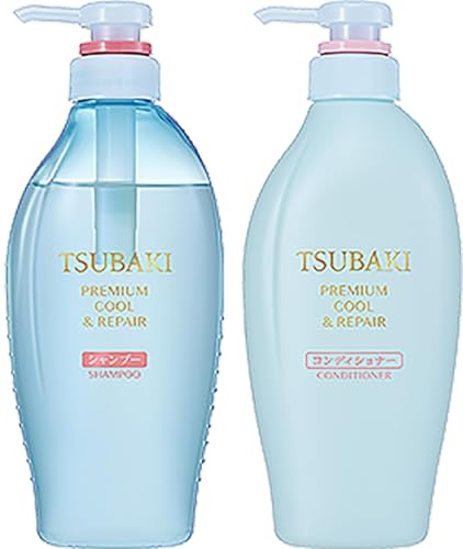 Tsubaki Premium Cool & Repair Shampoo & Conditioner Set - 450ml x 2 | Deep Repair & Refreshing Cooling