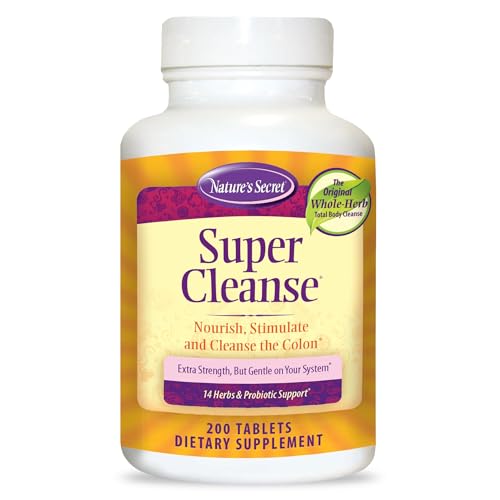 Nature's Secret Super Cleanse 200 Tablets - Detox & Pure Cleanse Supplement