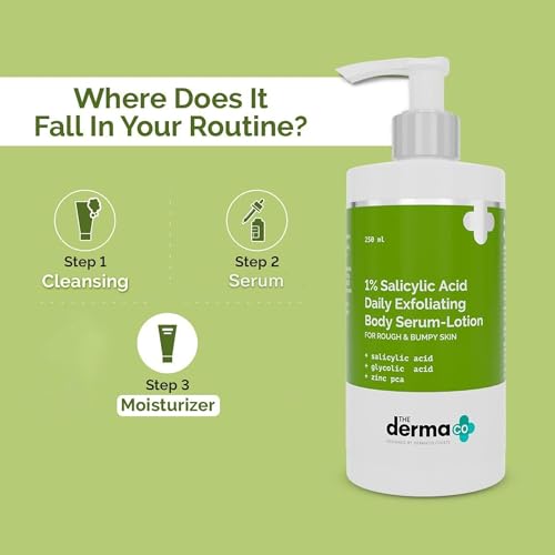 The Derma Co 1% Salicylic Acid Daily Exfoliating Body Serum Lotion for Rough & Bumpy Skin 250 ml
