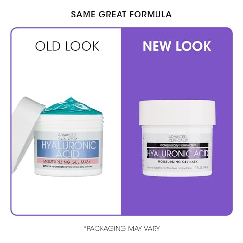 Advanced Clinicals Hyaluronic Acid Facial Mask: Hydrating Anti-Aging Treatment (5oz)