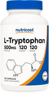 Nutricost L-Tryptophan 500mg with BioPerine - 120 Capsules