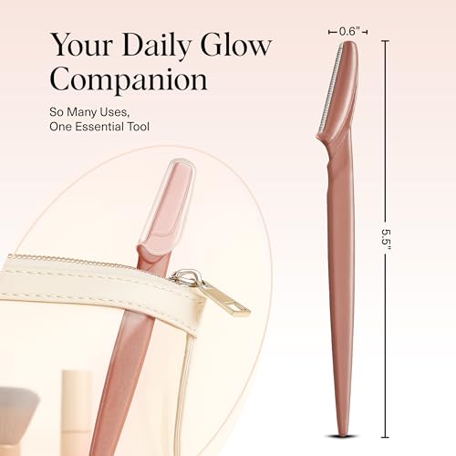 Kitsch Dermaplaning Tool - 6 Pieces Terracotta Face Razors for Women & Men, Eyebrow Trimmer & Shaver