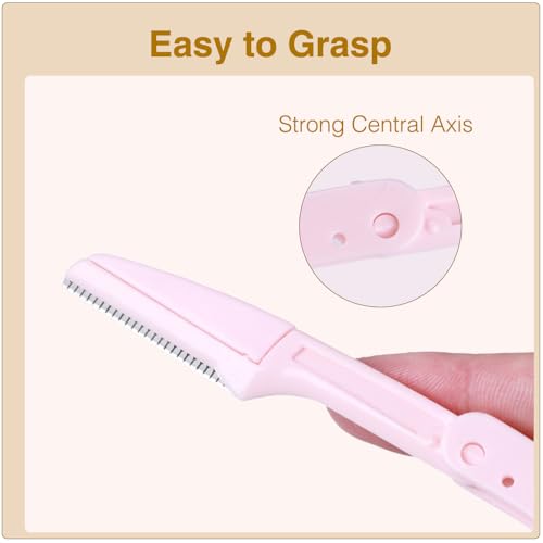 3 Pcs Eyebrow Razor Trimmer Set - Foldable Facial Hair Remover for Women & Men
