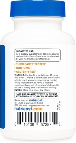 Nutricost Berberine HCl 600mg - 60 Vegetarian Capsules | Blood Sugar Support