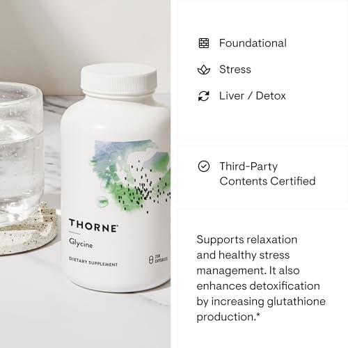 Thorne Research - Glycine - Amino Acid Support for Relaxation, Detoxification, and Muscle Function - 250 Capsules