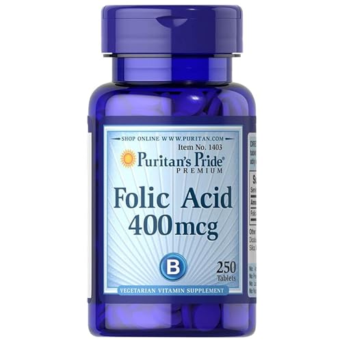 Puritan's Pride Folic Acid 400 mcg Supplement - 250 Tablets