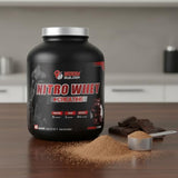 Body Builder Nitro Whey Protein Powder - 31g Whey Protein with Creatine Monohydrate, BCAA & Digestive Enzymes - Gluten-Free, No Added Sugar - Chocolate, 4 LB