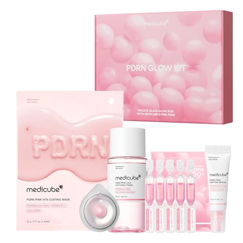 Medicube PDRN Trial Kit - Lotion, Beauty, Cream & Face Mask Pack for Glossy Skin