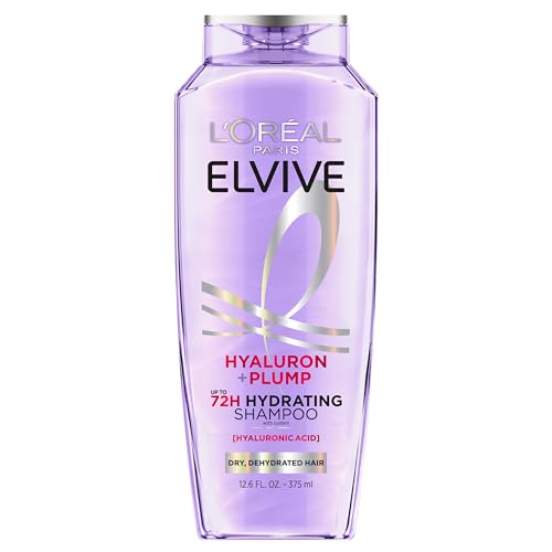 L'Oréal Paris Elvive Hyaluron Plump Hydrating Shampoo, Dehydrated Hair, 12.6 oz, Paraben-Free