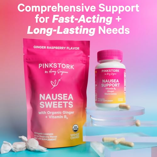 Pink Stork Vitamin B6, Ginger & Electrolyte Capsules - Digestive Support (60ct)