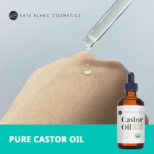 Kate Blanc Organic Castor Oil (4oz) - Eyelash, Eyebrow & Hair Growth Serum