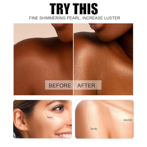 Shimmer Body Oil & Luminizer - Gold Brown Liquid Highlighter Makeup for All Skin Types