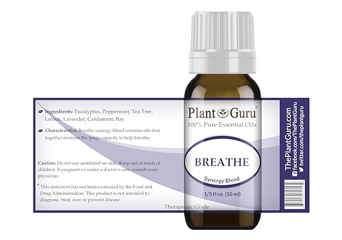 Plant Guru Breathe Synergy Essential Oil Blend | 10ml 100% Pure Therapeutic Grade