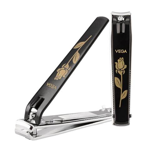 Vega Large Nail Clipper - Durable Black Tool for Precise Manicure & Pedicure