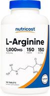 Nutricost L-Arginine 1000mg Tablets: 150 Tablets