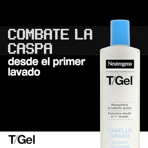 Neutrogena T/Gel Oily Hair Shampoo - Anti-Dandruff Shampoo with Salicylic Acid & Piroctone Oamine - 250ml