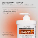 Advanced Clinicals Vitamin C Skin Care Set - Brightening Cream & Serum for Dark Spots (16 oz)