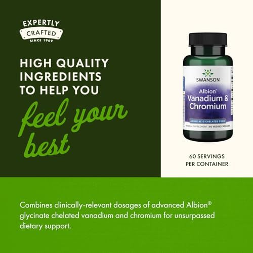 Swanson Albion Chelated Vanadium & Chromium - Metabolic Support - 60 Veg Capsules