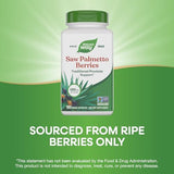 Nature's Way Saw Palmetto Berries, Traditional Prostate Support*, 585 mg per Serving, Non-GMO Project Verified, Vegan, 180 Capsules (Packaging May Vary)