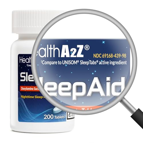 HealthA2Z® Sleep Aid - Doxylamine Succinate 25mg for Fast-Acting Sleep Support (Pack of 1, 200 Count)